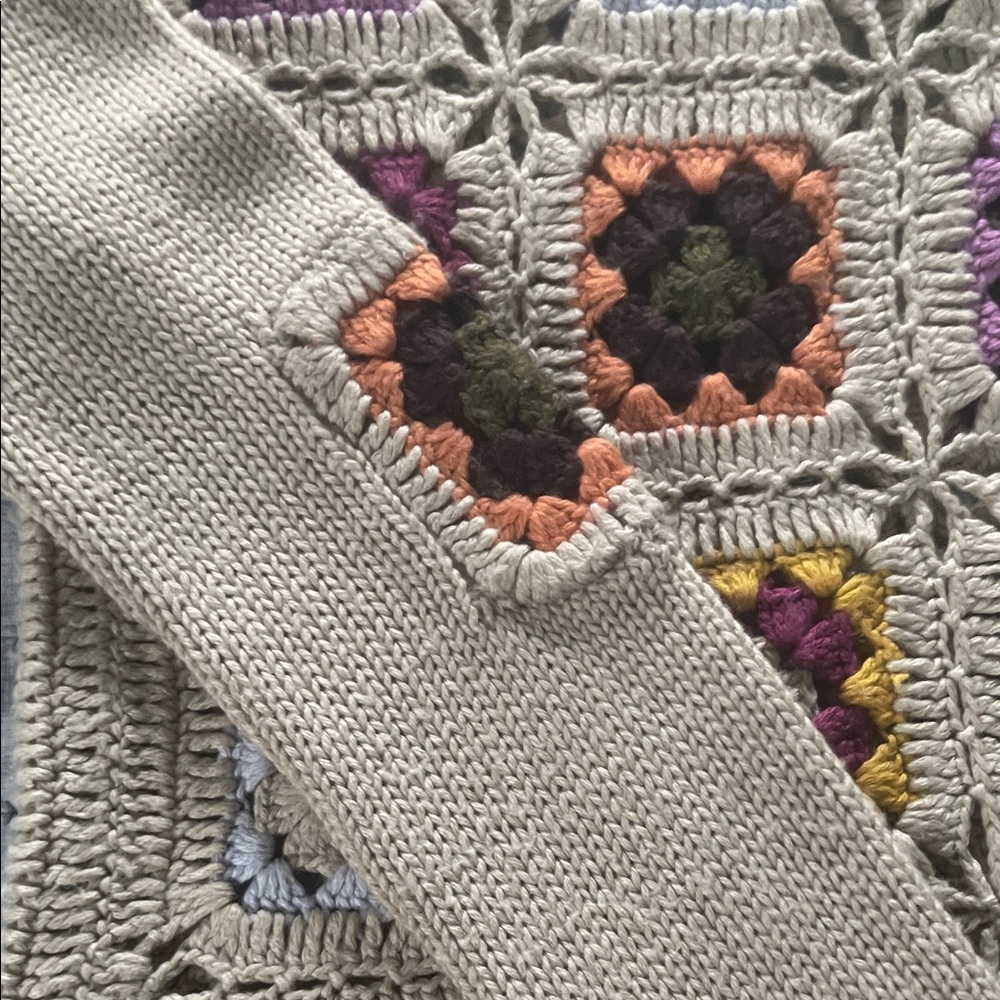 Multicolor Crochet Patchwork Cardigan - Picture 2 of 6